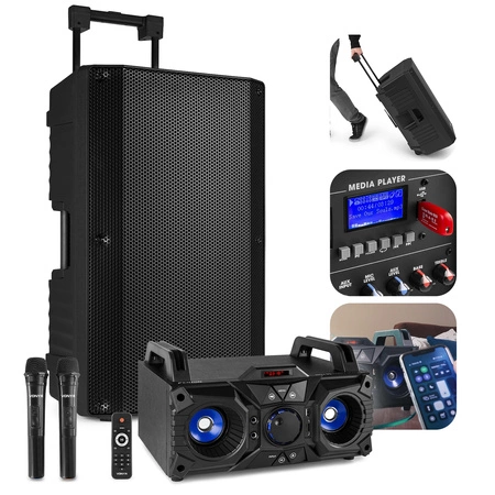 Zestaw: Kolumna mobilna PORT VSA700 15" Vonyx+ boombox
