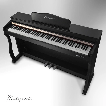 Pianino cyfrowe ze statywem 88 dynamicznych klawiszy NOCTURNO czarne Mielczewski