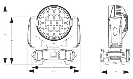 Zestaw: 4x Głowa ruchoma Fuze1910 Beamz ze sterowaniem kołowym+ Case