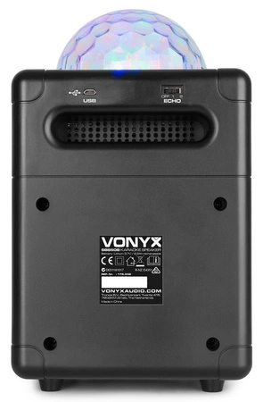 Głośnik bluetooth karaoke czarny z efektem LED SBS50B