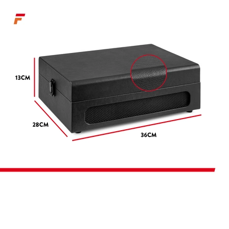 Gramofon w walizce RP118B Fenton wejście/wyjście BT czarny
