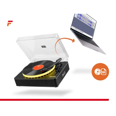 Gramofon RP162LED Fenton wejście/wyjście BT czarny