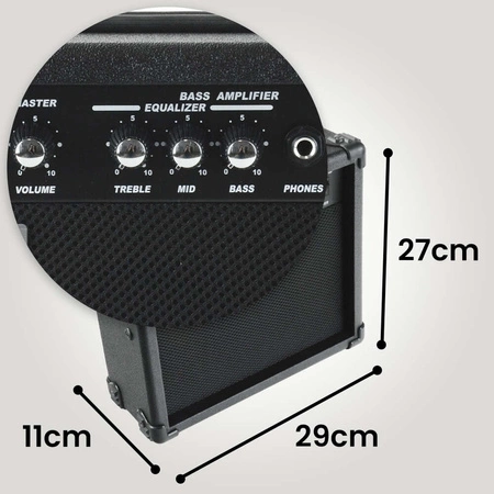 Gitara basowa - kompletny zestaw - Golden Guitar PBGB-40 kolor Natural