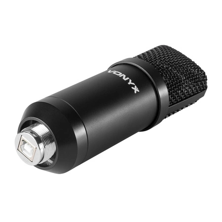 Mikrofon studyjny pojemnościowy CM300B USB Plug & play czarny Vonyx