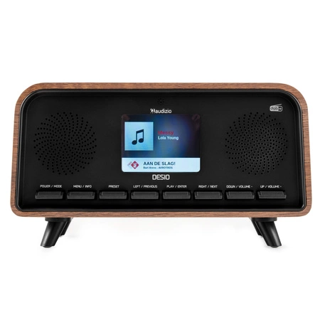 Radio DAB+ i FM w stylu retro Desio ciemne drewno Audizio