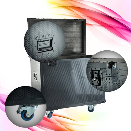 Case transportowy na dwie głowy ruchome oraz inny sprzęt oświetleniowy