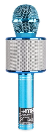 Mikrofon karaoke z głośnikami BT MP3 MAX KM01 niebieski