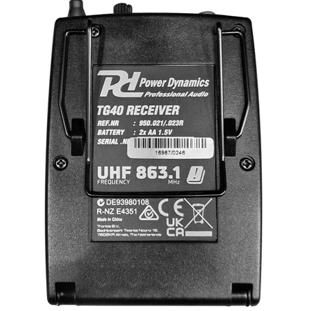 Bezprzewodowy System Tour Guide TG40R odbiornik Power Dynamics