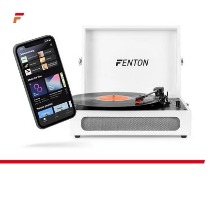 Gramofon w walizce RP118F Fenton wejście/wyjście BT beżowy