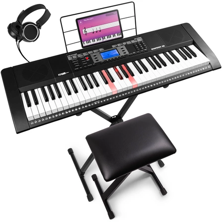 Keyboard 61 podświetlanych klawiszy Rhapsody61L Max+ statyw, ławka, słuchawki, mikrofon
