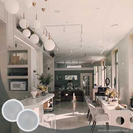 Zestaw instalacyjny 100V, głośnik sufitowy, wzmacniacz, okablowanie Power Dynamics