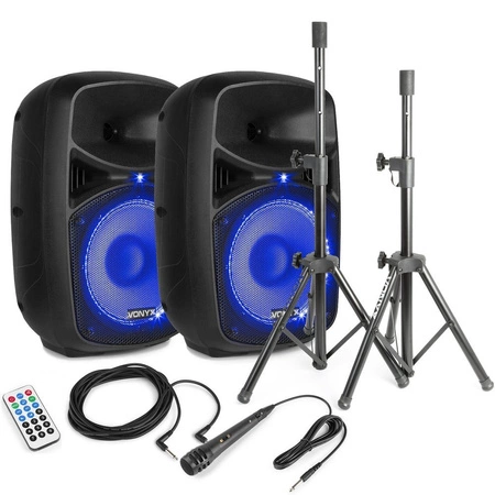Zestaw nagłośnieniowy 400W Plug&Play VPS082A Vonyx pilot, mikrofon i statywy