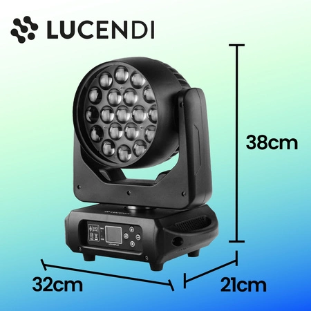 Głowa ruchoma WASHY285 19x15W LED Zoom Wash Lucendi
