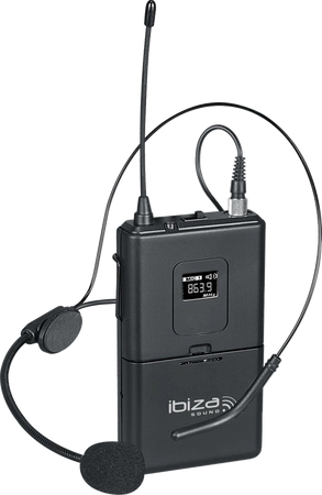 Nadajnik UHF z zestawem nagłownym i mikrofonem krawatowym - 863,9 MHz HS20-UHFA