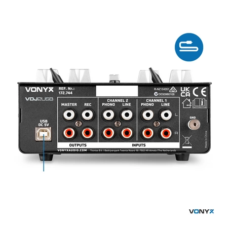 Mikser 3-kanałowy USB VDJ2USB Vonyx