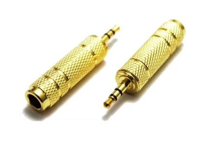 Adapter przejściówka Jack gniazdo 6,3mm - wtyk 3,5 mm