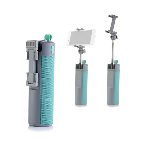 Przenośny głośnik wielofunkcyjny Bluetooth FREESOUND z selfie stick niebieski 