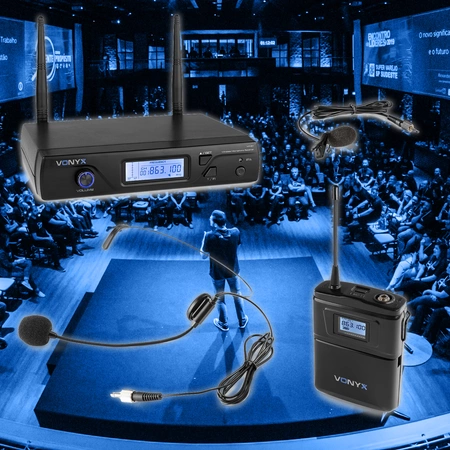 Zestaw mikrofonowy bezprzewodowy UHF Vonyx WM61B