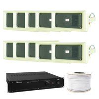 Zestaw nagłośnienia zewnętrznego głośnik 10x 5'' 100V 40W IP65+ wzmacniacz 100v + okablowanie