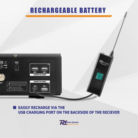 Zestaw mikrofonów bezprzewodowych Power Dynamics UHF PD528 z 8 mikrofonami ręcznymi