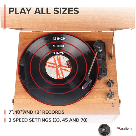 Gramofon RETRO stojący ze zdejmowanymi nogami Audizio Fremont BT