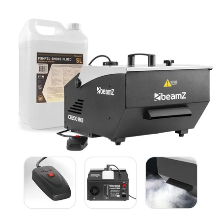 Zestaw: Wytwornica dymu ciężkiego 1200W ICE1200MKII+ płyn do dymu niskiego 5l