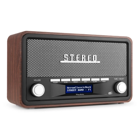 Przenośne radio Audizio Foggia stereo z budzikiem DAB+ FM- 50W - Szary