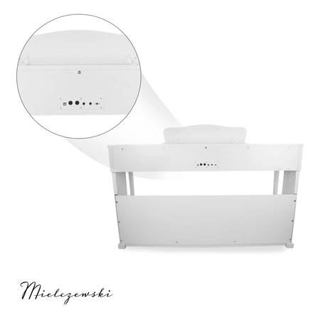 Pianino cyfrowe ze statywem 88 dynamicznych klawiszy NOCTURNO białe Mielczewski