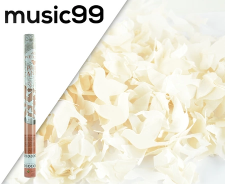 Tuba - wyrzutnia konfetti 60 cm - białe gołębie