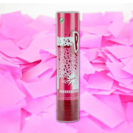 Tuba - wyrzutnia konfetti 20 cm - kolor różowy