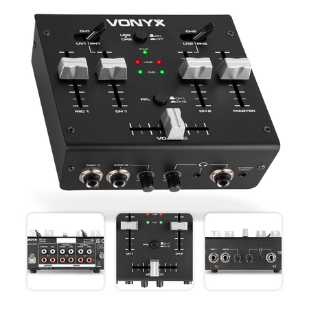 Mikser 3-kanałowy USB VDJ2USB Vonyx