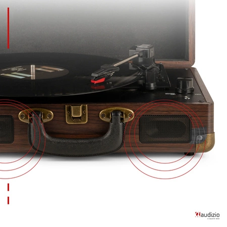 Gramofon w walizce RP114W Audizio brązowy