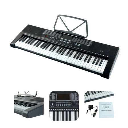 Zestaw: Keyboard 61 klawiszy bateryjno-sieciowy+ podwójny statyw pod keyboard