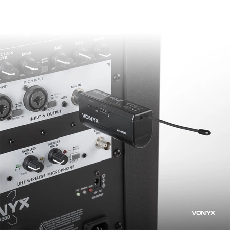Bezprzewodowy zestaw mikrofonów UHF do ręki WM552 Vonyx