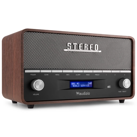 Przenośne radio stereo z budzikiem Audizio Corno DAB+ FM BT szary