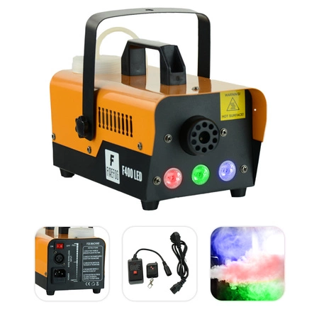 Zestaw: Wytwornica dymu z efektem LED 400W F400LED dwa piloty Firefog+ płyn 5l