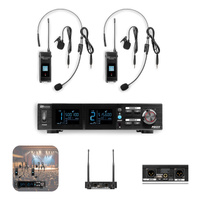 Zestaw bezprzewodowy mikrofonów UHF 2x bodypack nagłowny stacja Power Dynamics
