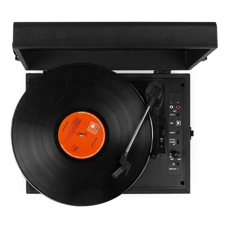 Gramofon w walizce RP118B Fenton wejście/wyjście BT czarny