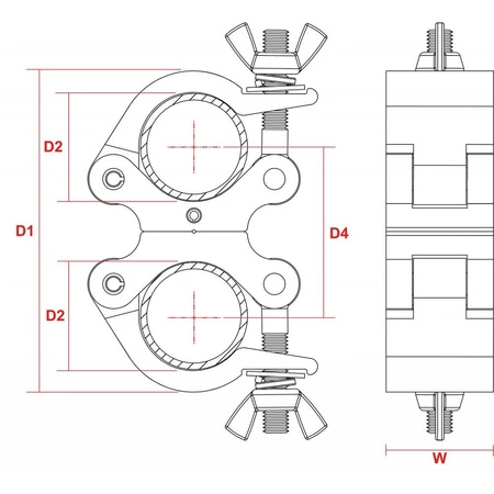 Podwójna klamra obrotowa 500 kg BeamZ BC50-500D