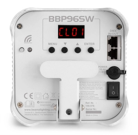 Oświetlacz Bateryjny LED BBP96SW Uplight Par 6x12W RGBWA-UV z bezprzewodowym DMX - BIAŁY