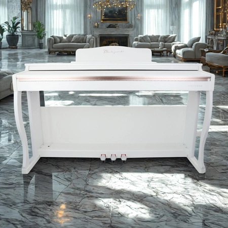 Pianino cyfrowe ze statywem 88 dynamicznych klawiszy NOCTURNO białe Mielczewski