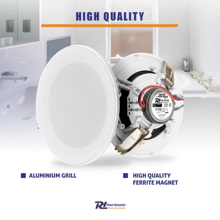 Zestaw głośników sufitowych Power Dynamics MSLP65 6" niskoprofilowych o mocy 100 W