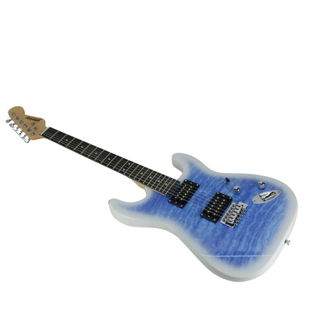 Gitara elektryczna - kompletny zestaw -Golden Guitar STEG-35 Niebiesko-biały