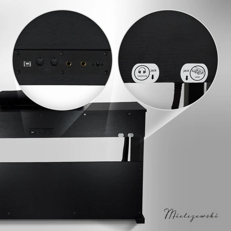 Pianino cyfrowe ze statywem 88 dynamicznych klawiszy NOCTURNO czarne Mielczewski