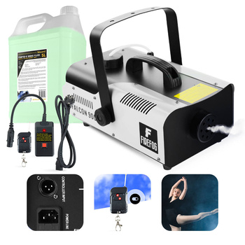 Zestaw: Wytwornica dymu 900W Falcon900 dwa piloty Firefog + płyn 5L