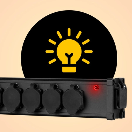 Rozdzielacz zasilania Power Dynamics PSB35 z 7 wodoodpornymi złączami Powercon – P-Con IN – 7x P-Con OUT