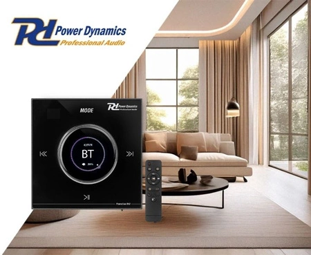 Wzmacniacz audio Powerline B50W do montażu w ścianie BT/LCD, biały
