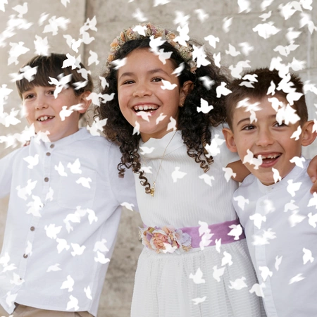 Tuba - wyrzutnia konfetti 20 cm - białe gołębie