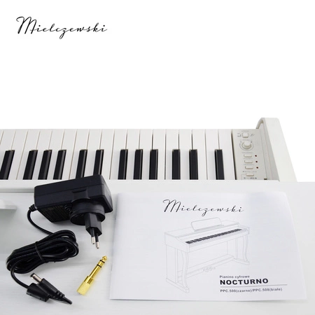 Pianino cyfrowe ze statywem 88 dynamicznych klawiszy NOCTURNO białe Mielczewski