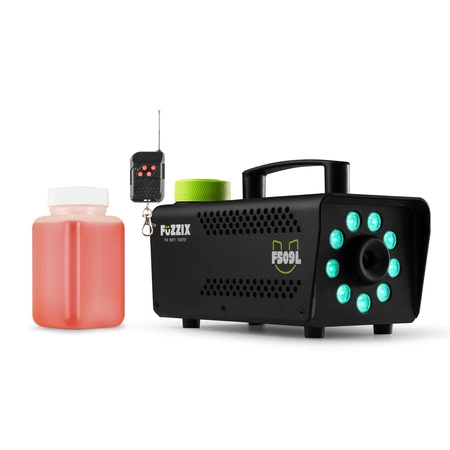 Zestaw: Wytwornica dymu LED 500W F509L Fuzzix+ płyn do dymu 250ml gratis+ płyn do dymu 5l